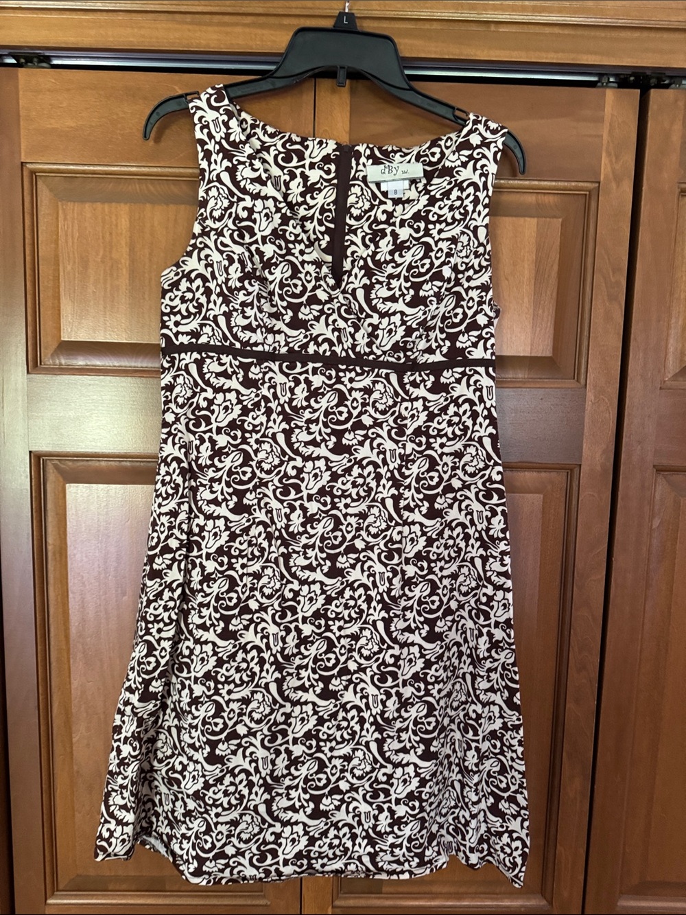 cByo Brown and Cream Sleeveless A-Line Dress